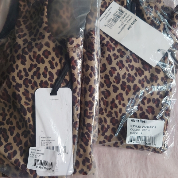 Varley Aletta Tank Vest Buttery Soft Fabric in Coffee Cheetah - Picture 5 of 6